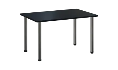 CRTR 120 jídelní stůl, kovová podnož chrom, deska 25 mm, 1194x800 mm, černá